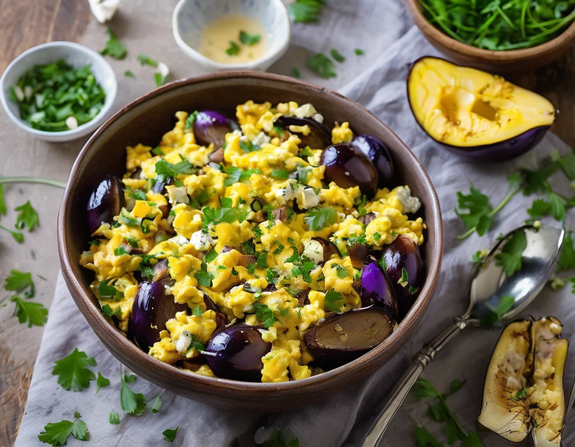 Tortilla de Berenjena y Huevo con Ensalada Verde