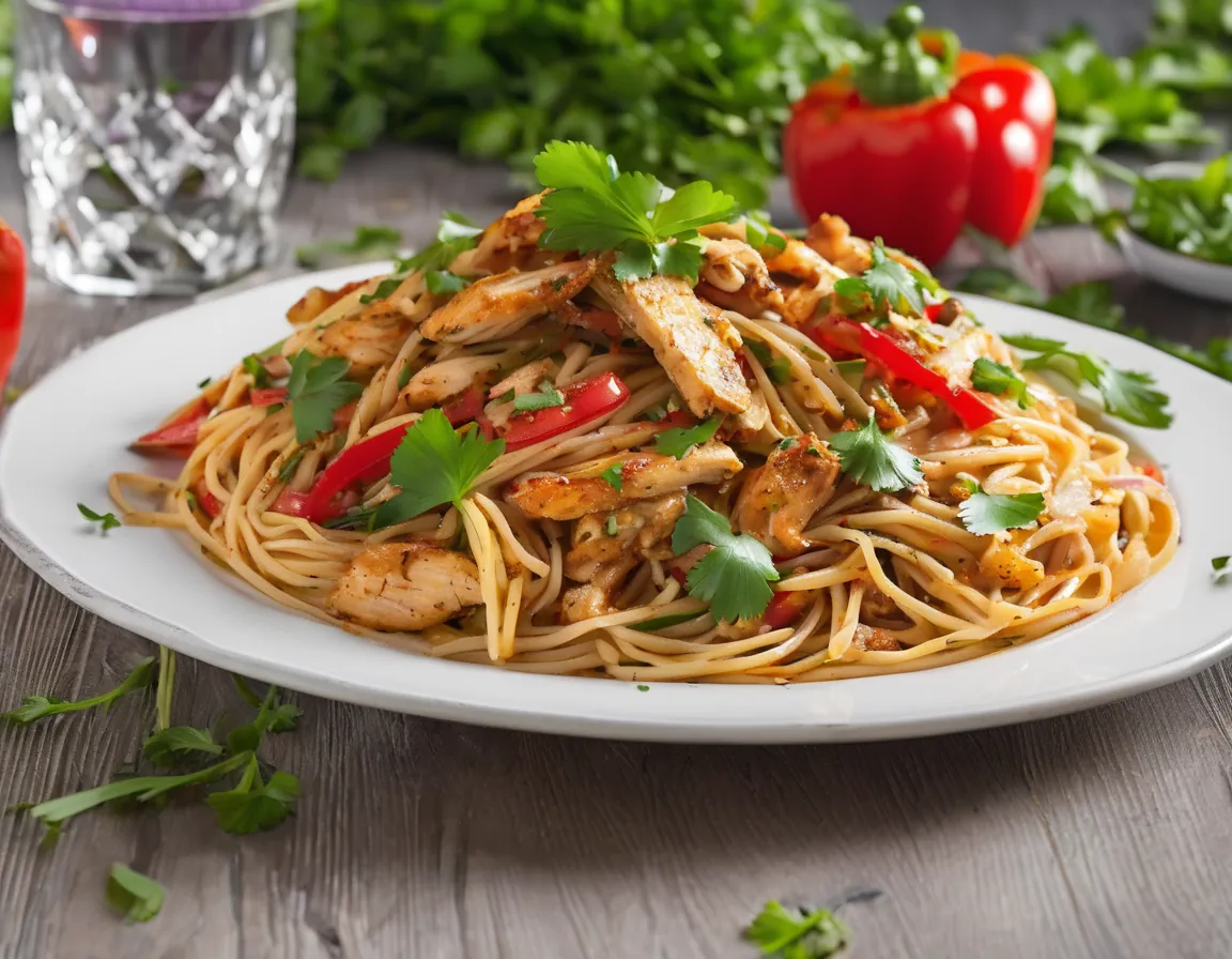 Macarrão Integral com Frango e Legumes à Brasileira Adaptado para Diabetes T1