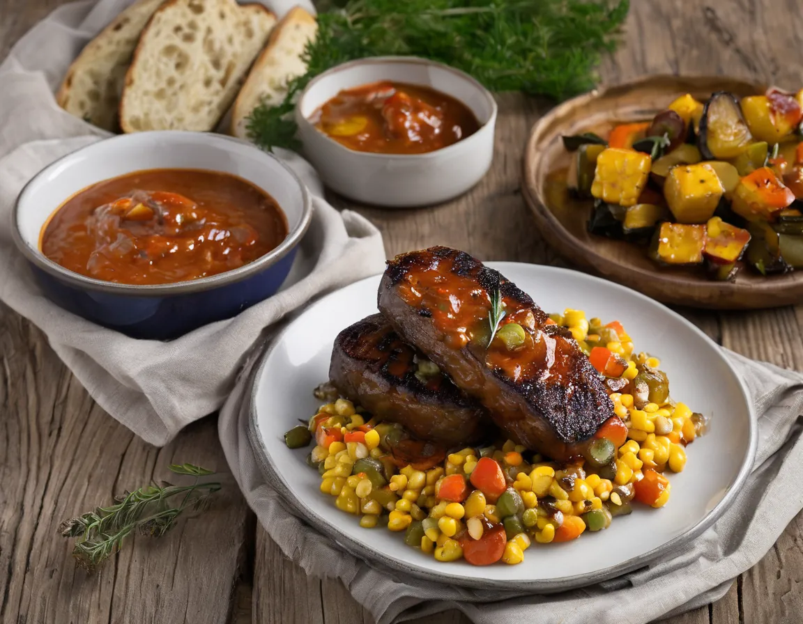 Maíz asado canadiense con salsa cremosa de arce y verduras asadas Adaptado para Intolerancia a la fructosa