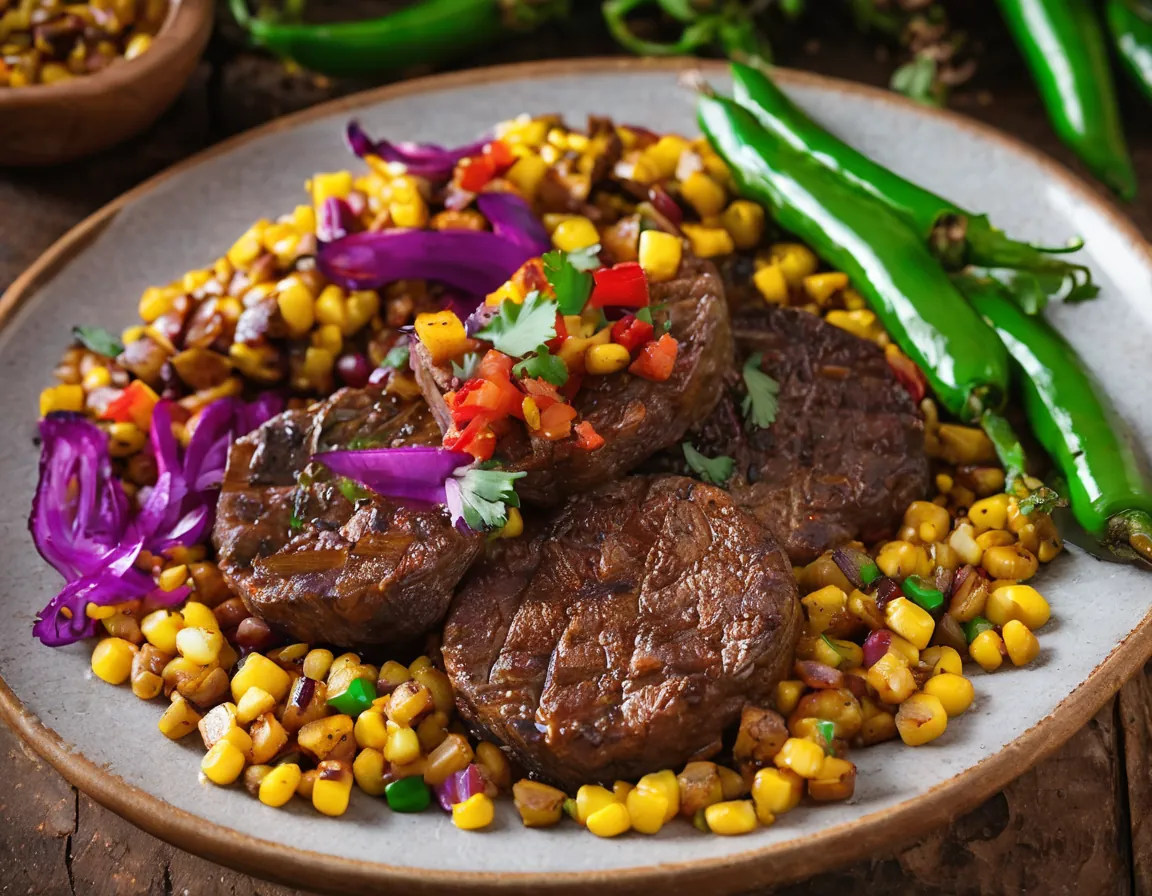 Maíz Asado con Cordero Magro a la Latina