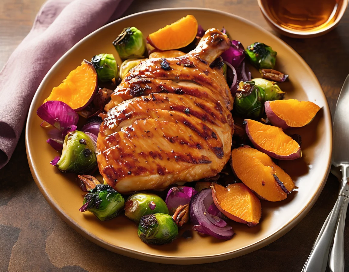 Pollo al Horno con Batatas y Espinacas a la Española