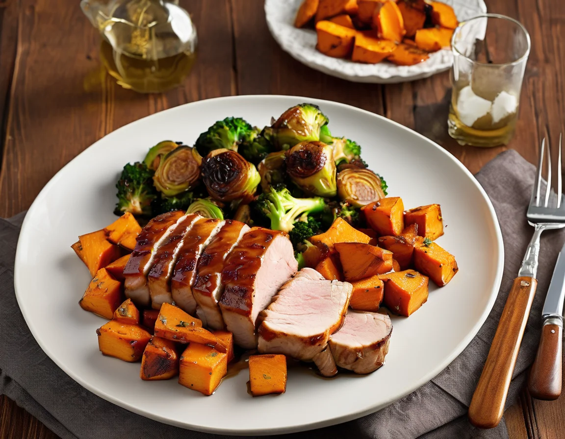 Lomo de Cerdo con Batatas al Romero y Ensalada de Espinacas