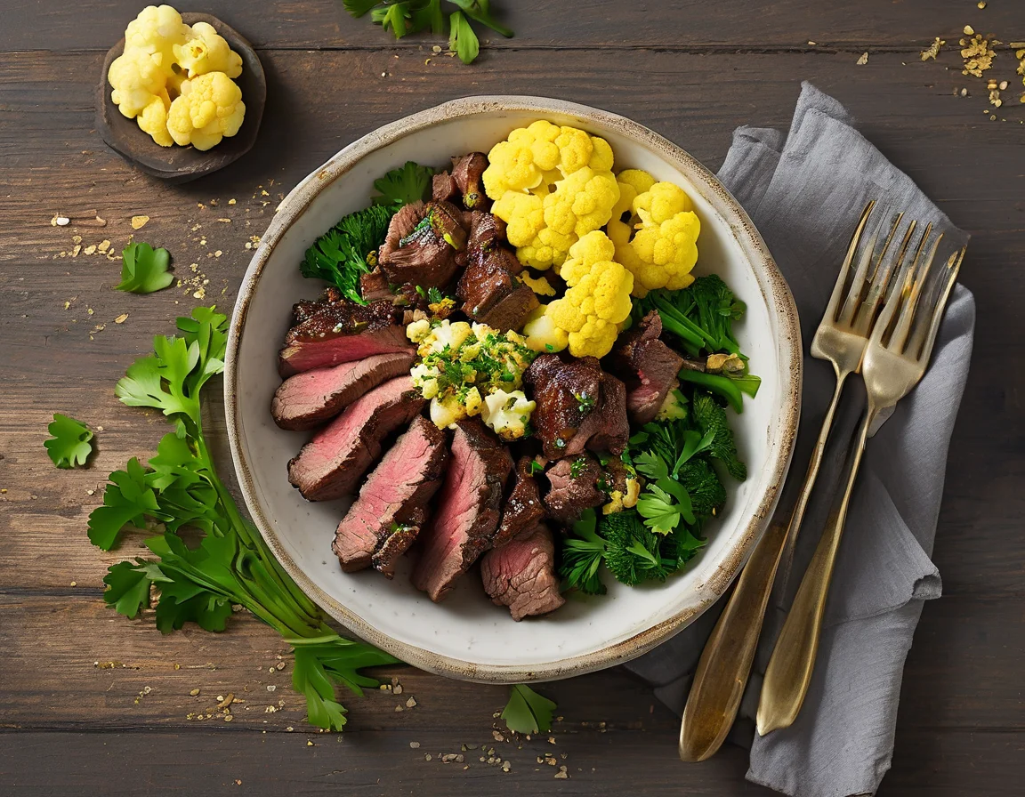 Estofado de Ternera con Coliflor al Azafrán