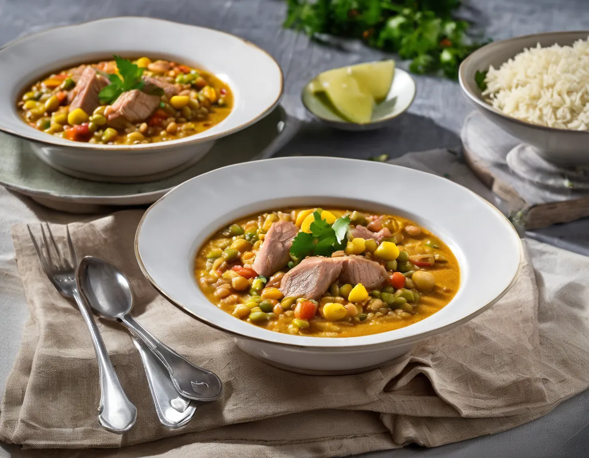 Moqueca de Atún con Verduras y Arroz Integral Adaptado para Intolerancia a la fructosa