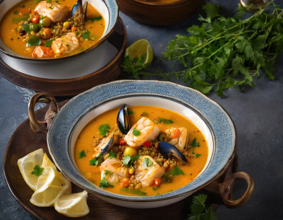 Moqueca de Pescado con Quinoa y Verduras Adaptado para Hipercolesterolémia