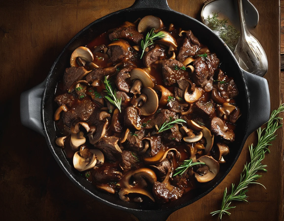 Estofado de Ternera con Setas al Romero