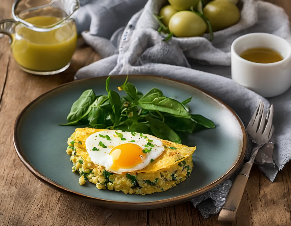 Omelette de Espinaca y Quinoa con Salsa de Aguacate Adaptado para Resistencia insulina