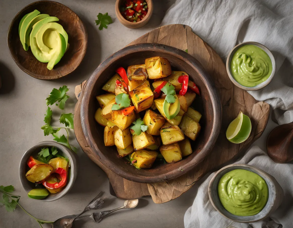 Papa al Horno con Salsa de Aguacate y Vegetales