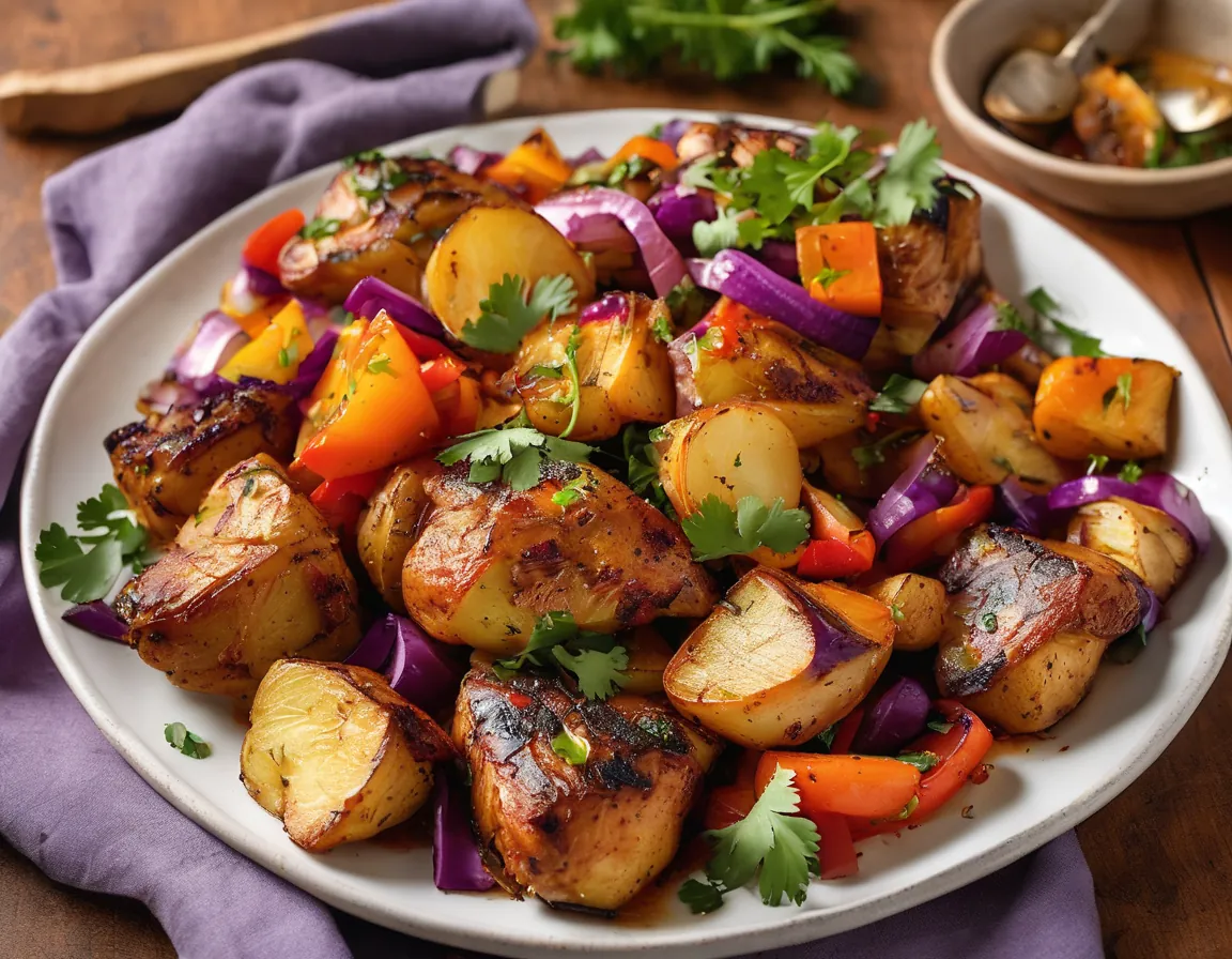 Papa Andina con Pollo y Vegetales al Horno