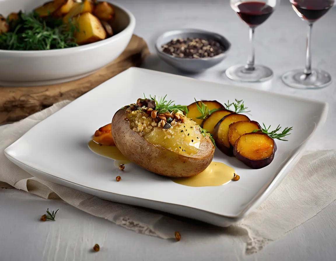 Papa Asada Canadiense con Verduras y Avena Adaptado para Hipercolesterolémia