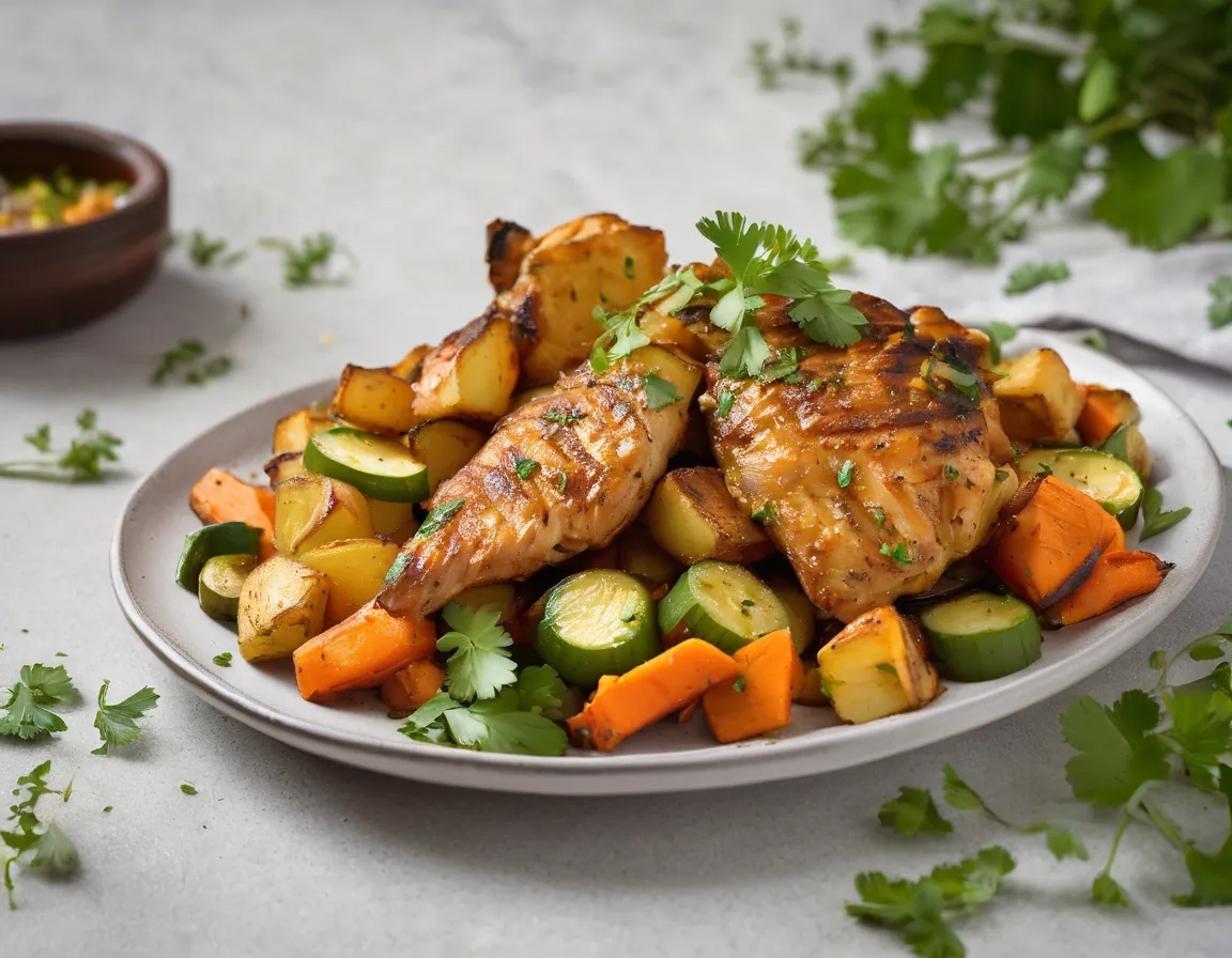 Papa Asada con Pollo y Verduras Low-FODMAP