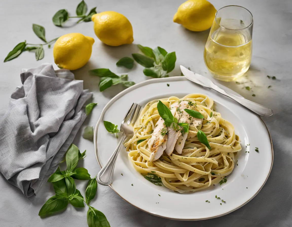 Pasta de Limón y Hierbas Bajo en FODMAP con Pollo