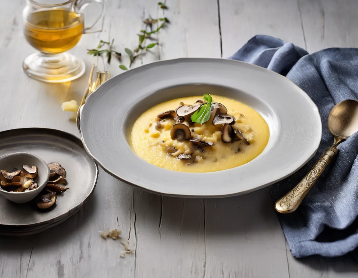 Polenta de Maíz con Champiñones y Parmesano Adaptado para Intolerancia a la fructosa