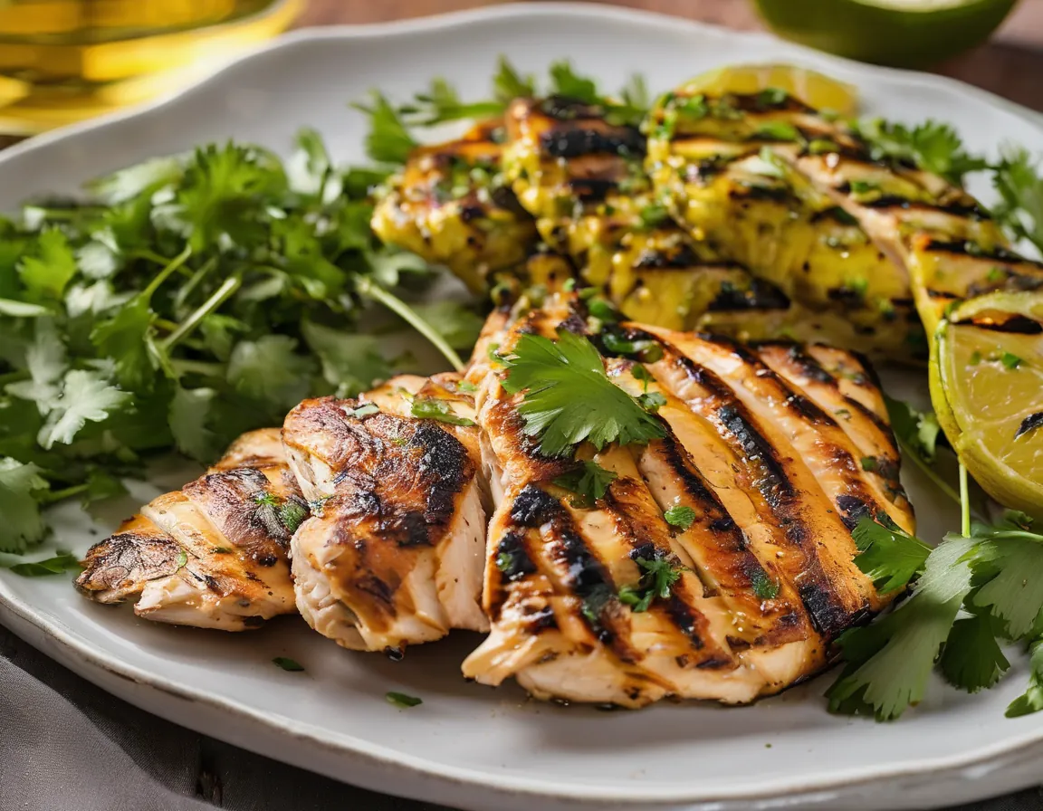 Pollo a la Parrilla con Zanahorias Asadas al Limón y Cilantro
