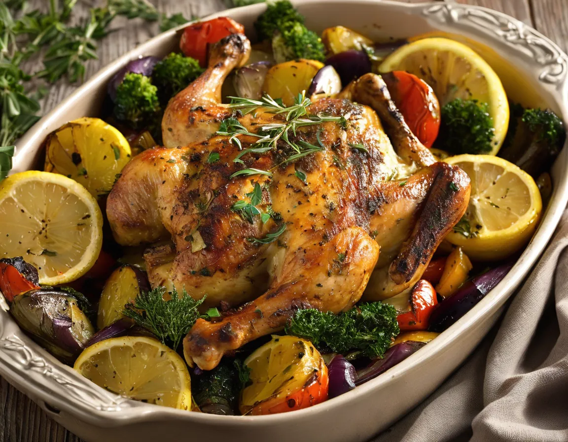 Pollo al Horno con Verduras Mediterráneas
