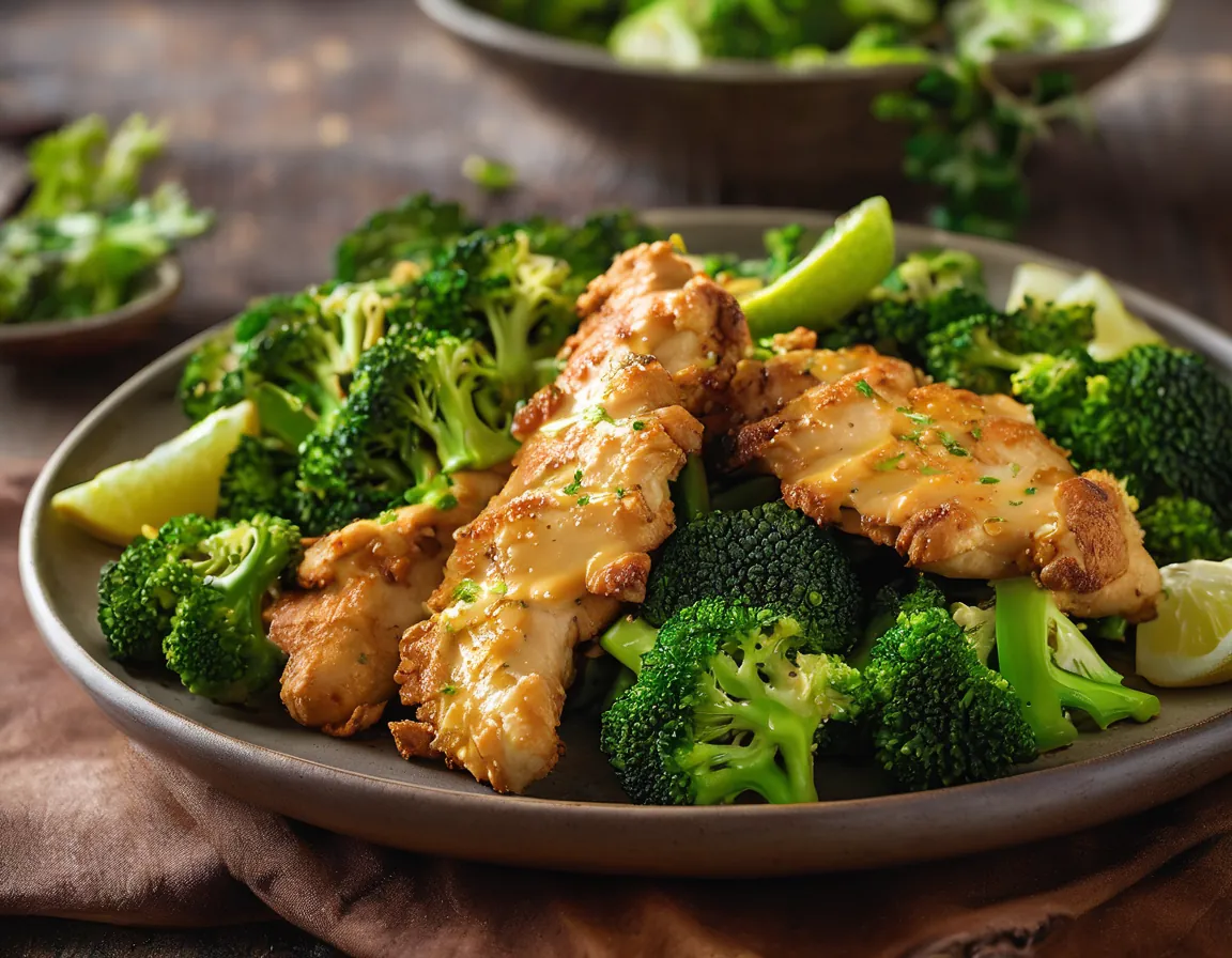 Pollo al Limón con Brócoli al Vapor Adaptado para Diabetes T1