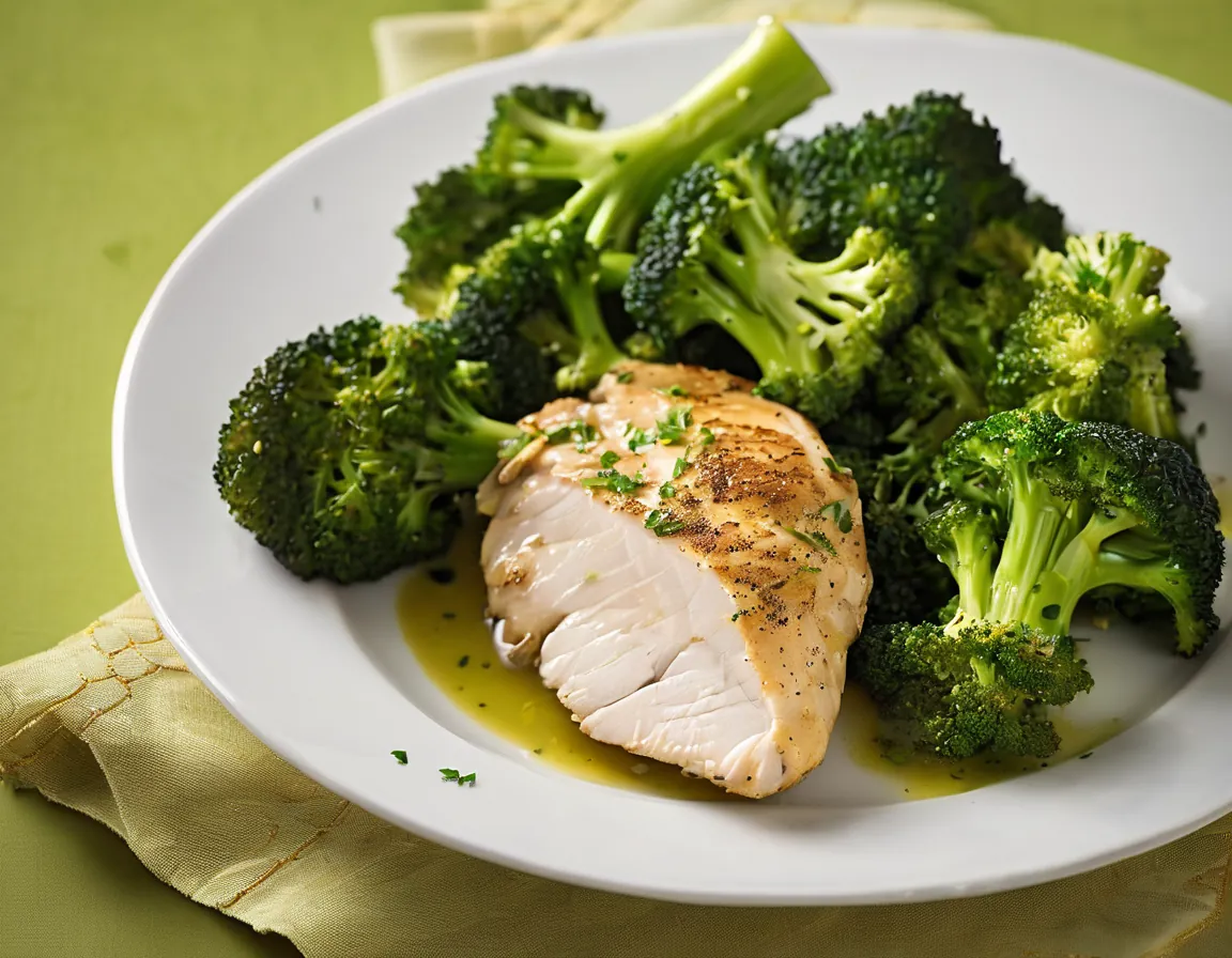 Pollo al Limón con Brocoli al Vapor - Receta Low-FODMAP