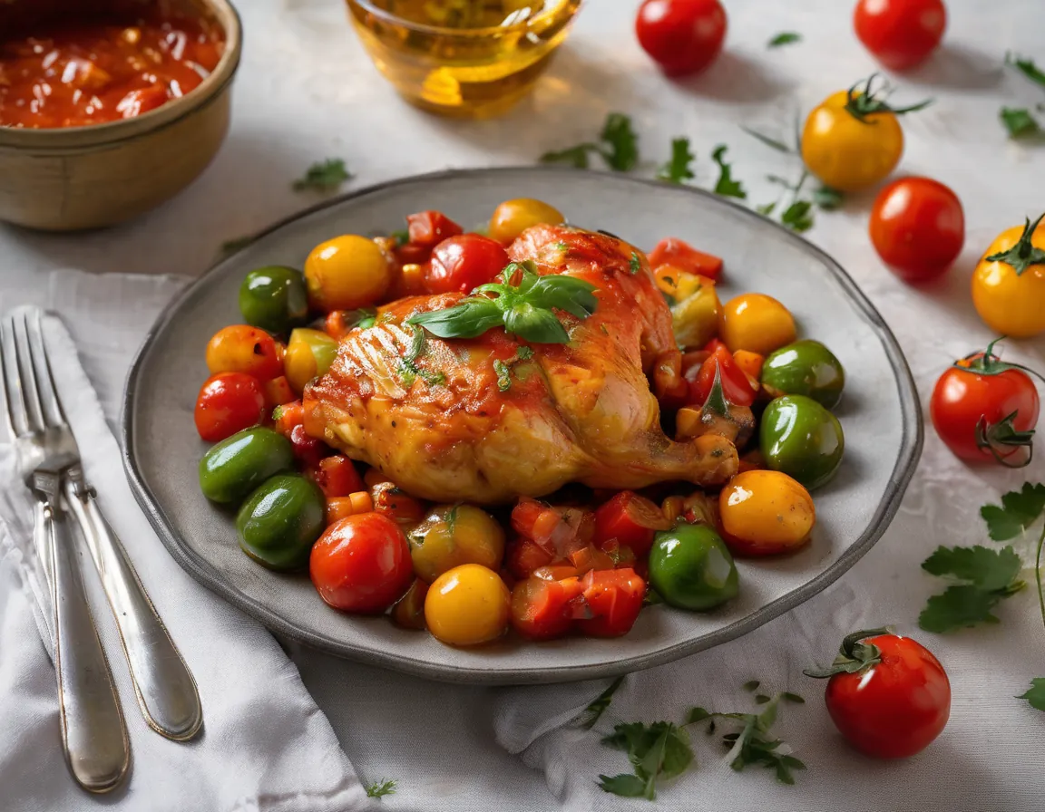 Pollo al Tomate con Verduras al Estilo Latino