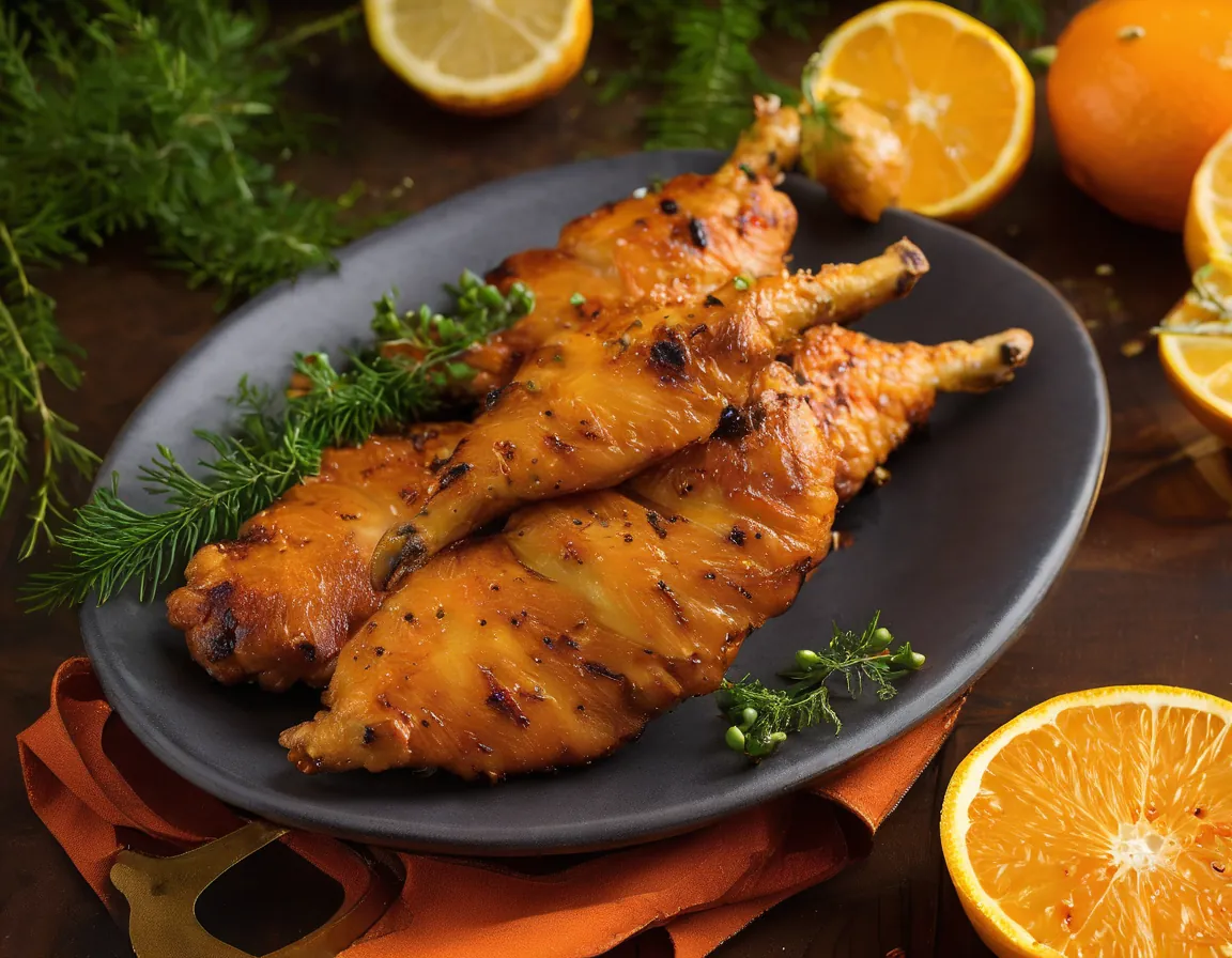 Pollo Asado con Zanahorias Glaseadas al Limón