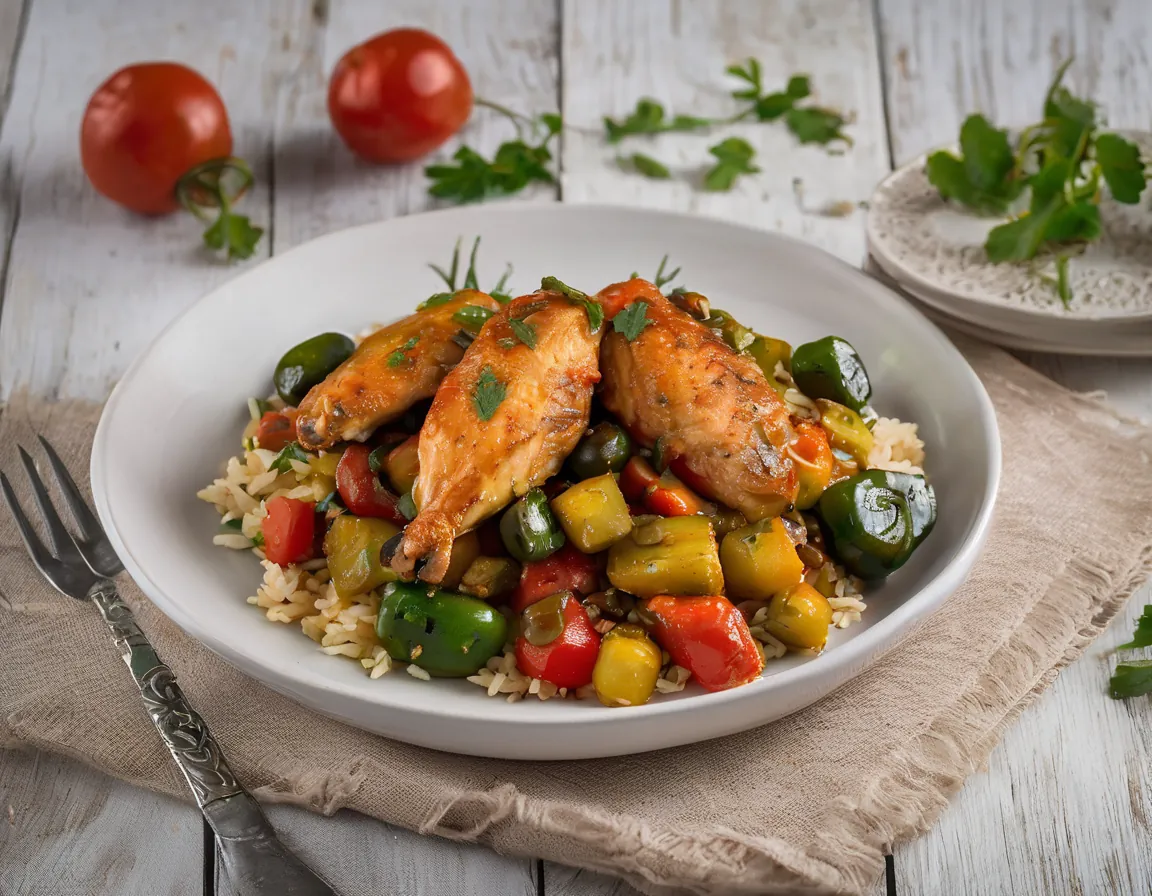 Pollo con Tomate y Verduras Alto en Fibra Adaptado para Constipación Crónica