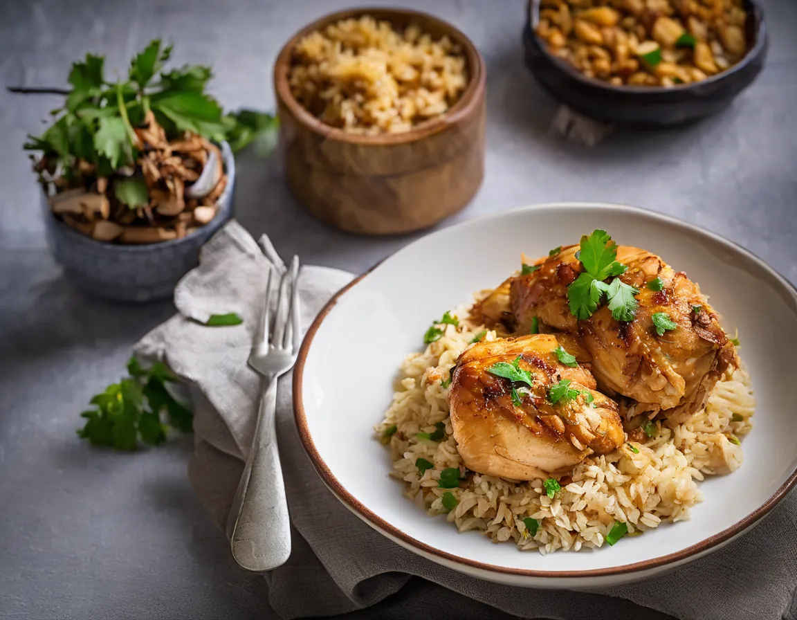 Pollo Desmenuzado con Calabaza y Arroz Integral Adaptado para ERGE Reflujo Gastroesofágico
