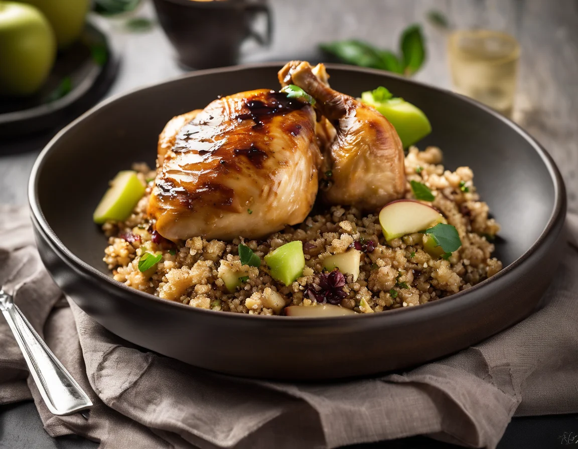 Pollo con Manzana y Quinoa Mediterránea