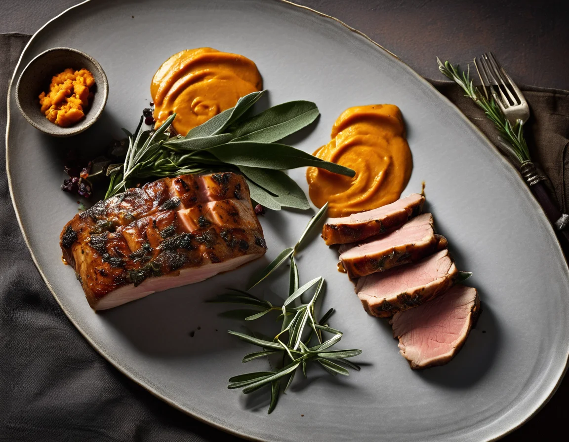 Lomo de Cerdo con Salvia y Puré de Batatas con Romero