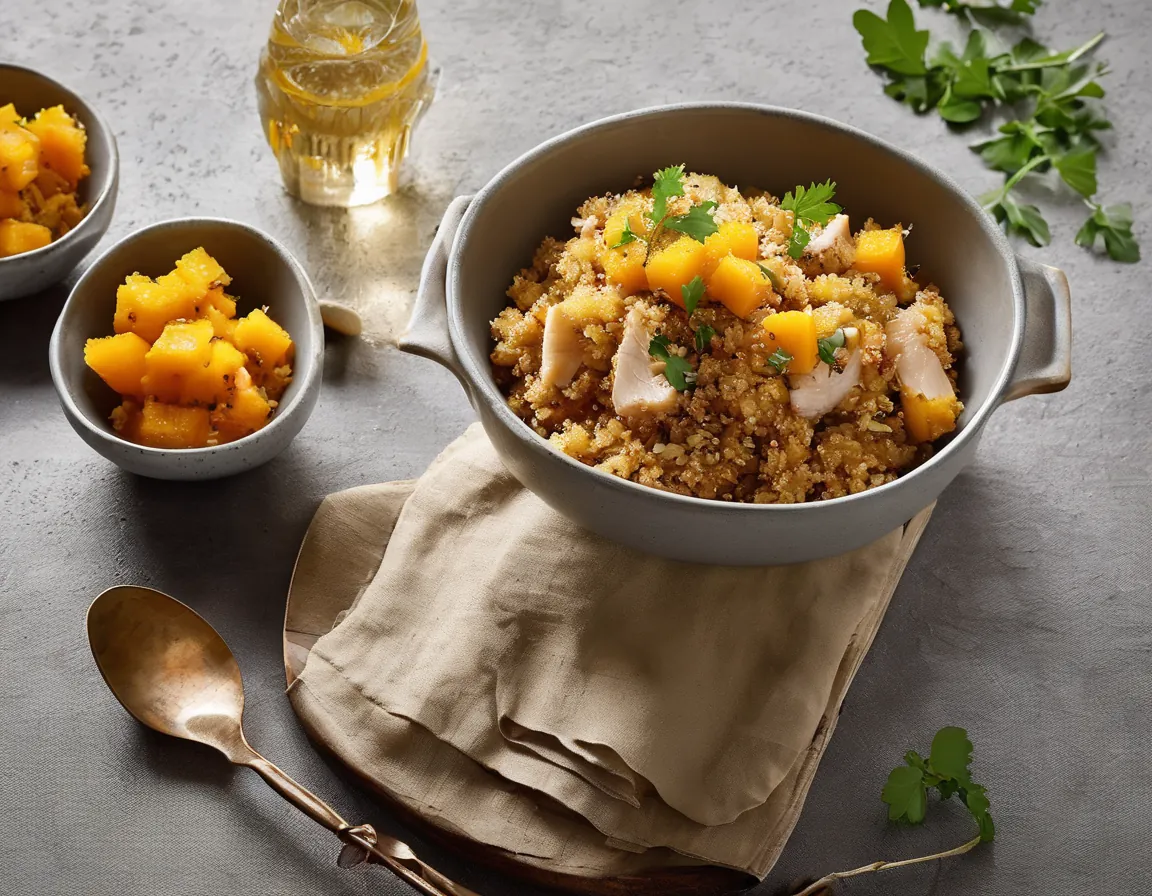 Quinoa con Calabaza y Pollo Desmenuzado al Estilo Brasileño lblAdaptedFor Erge
