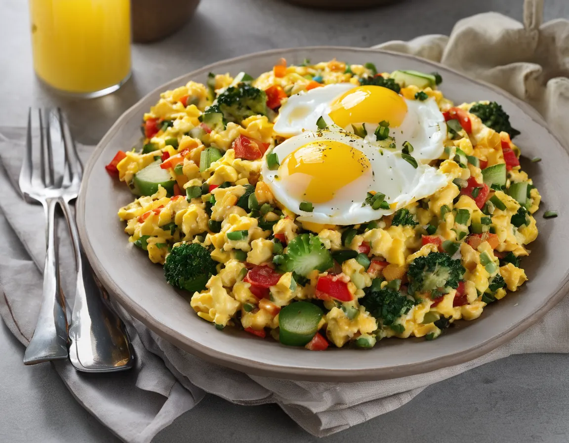 Revuelto de Huevo y Verduras de Bajo Índice Glucémico Adaptado para Diabetes T2