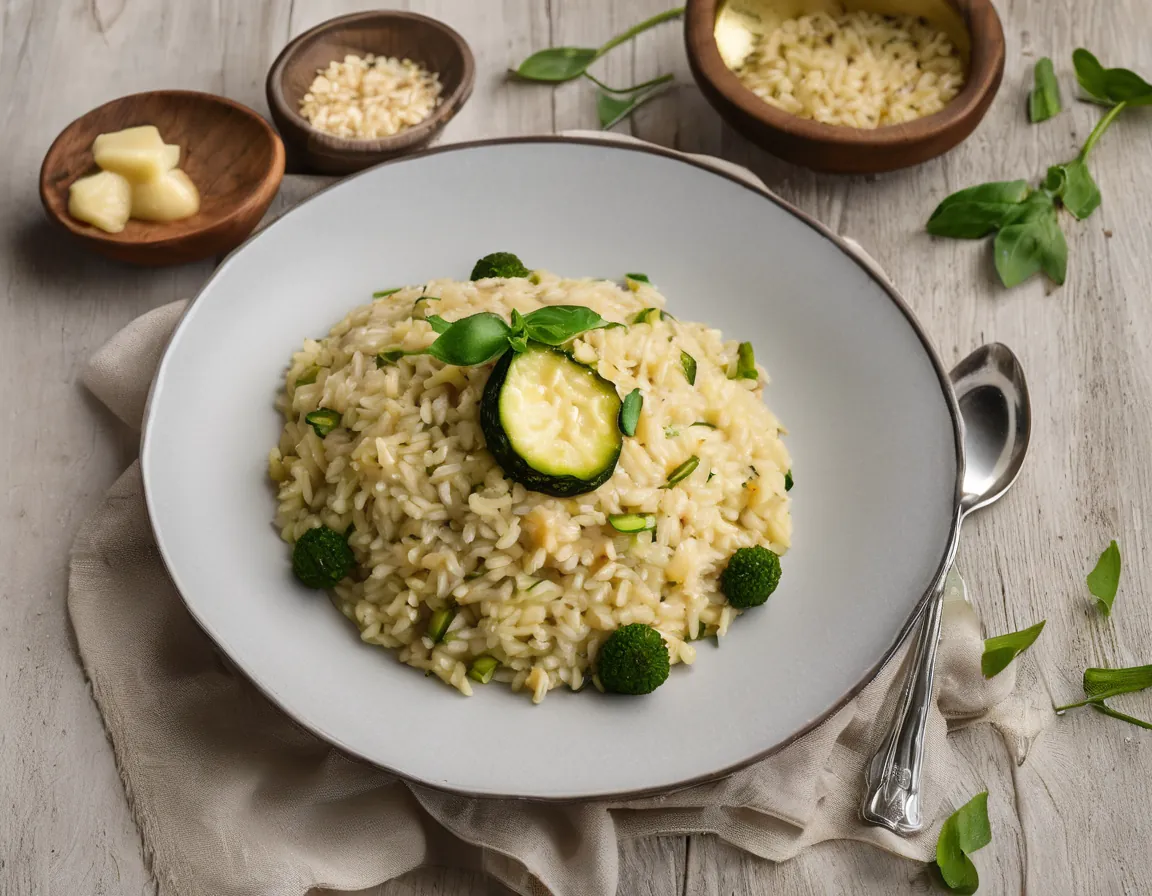 Risotto de Arroz Integral con Calabacín y Pollo Adaptado para Intolerancia a la fructosa