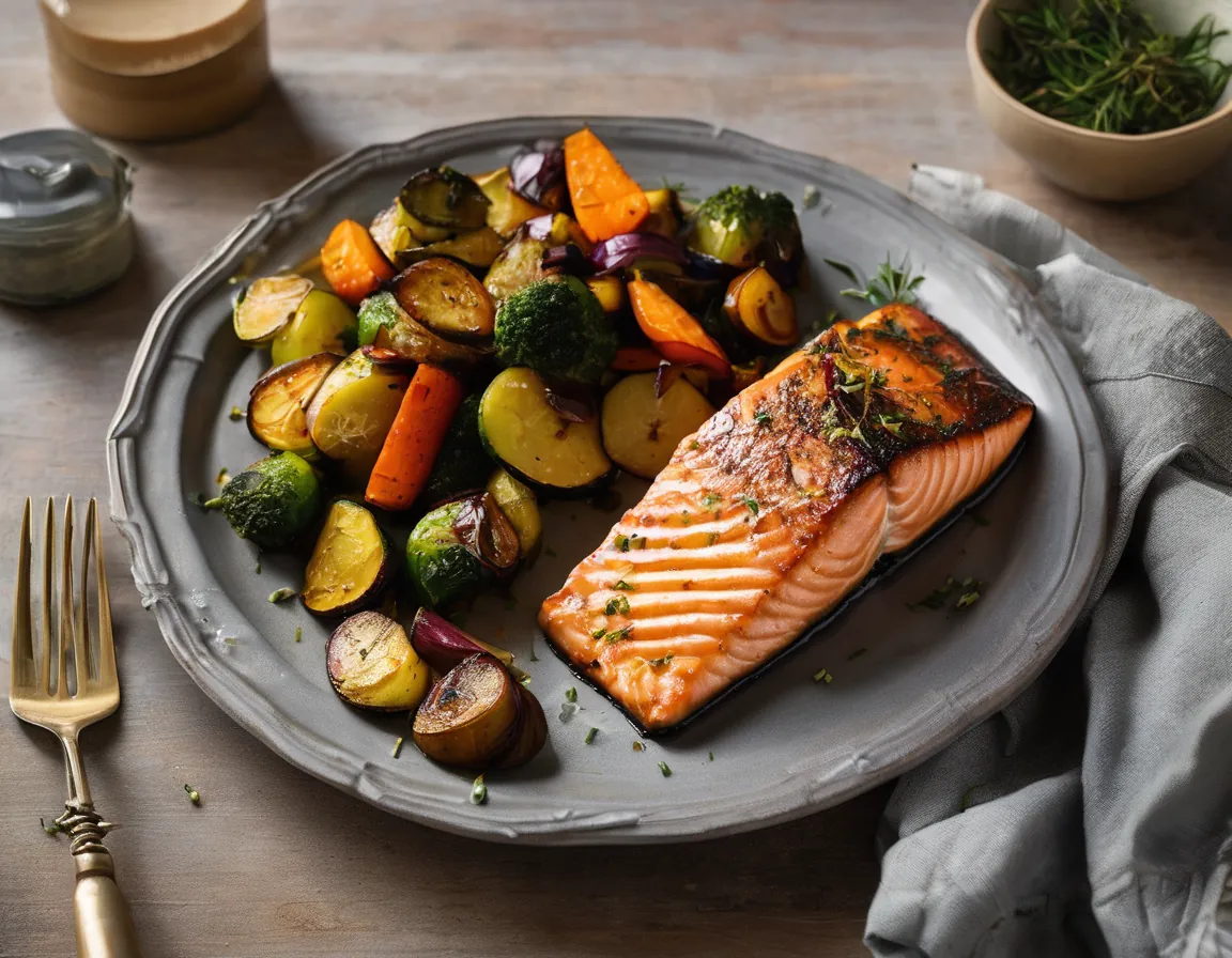 Salmón al Horno con Verduras Low-FODMAP