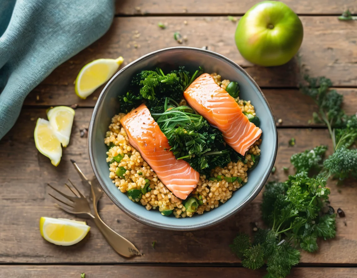 Desayuno Latino de Salmón con Cuscús Antiinflamatorio