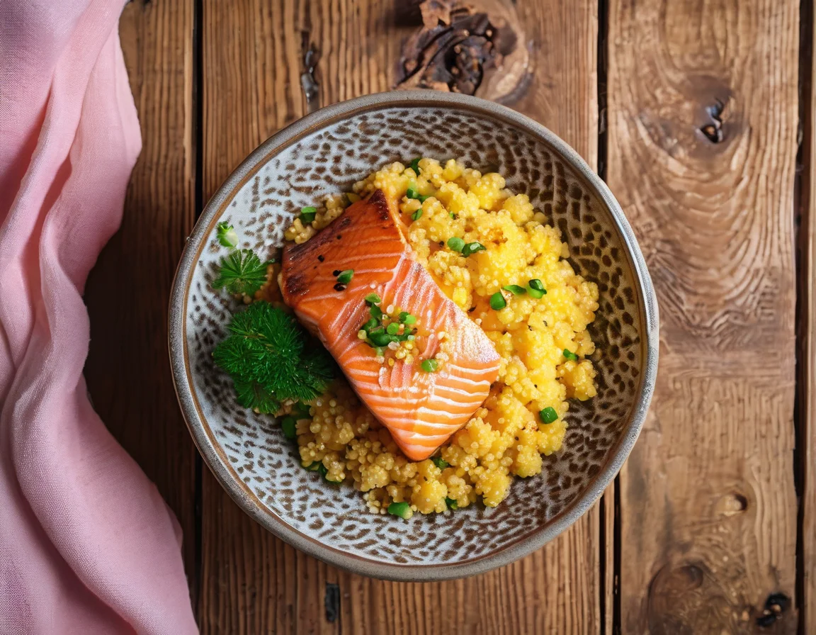 Bol de Desayuno de Salmón y Cuscús