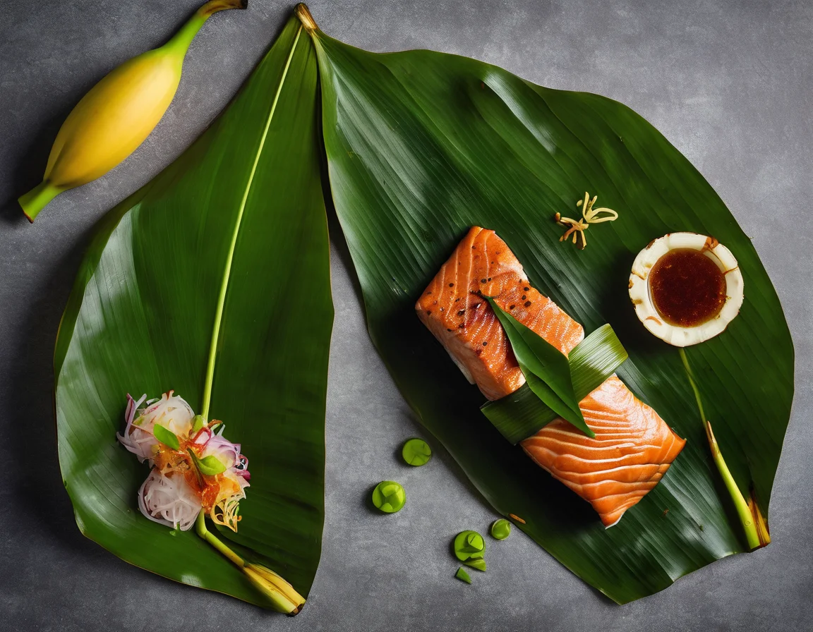 Salmón en Hoja de Plátano con Vatapá de Judías Verdes