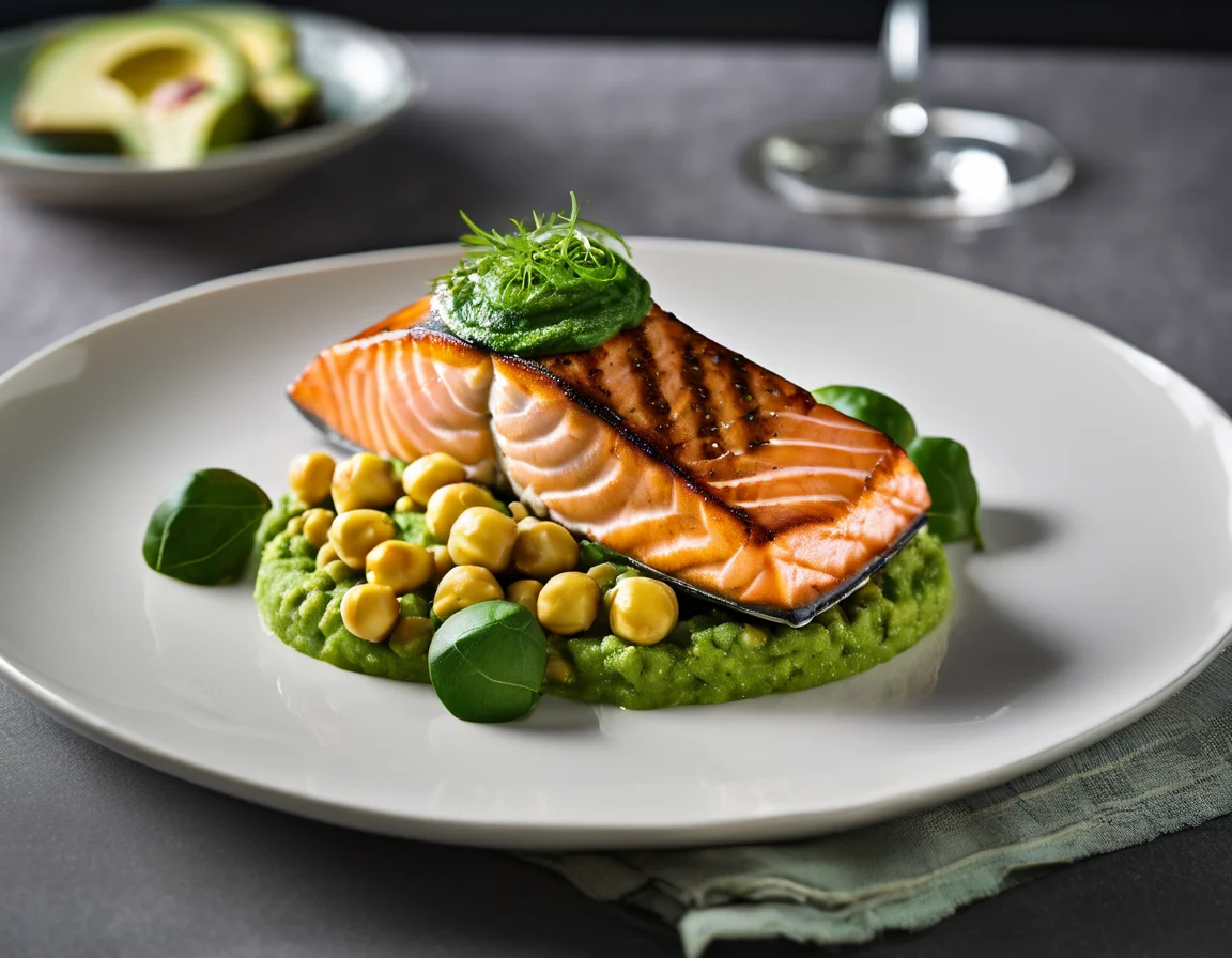 Salmón con Garbanzos al Pimentón y Espinacas