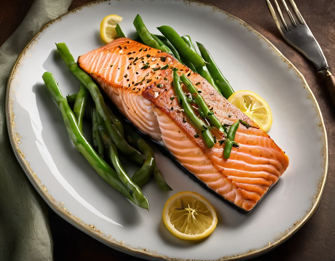 Filete de Salmón con Judías Verdes a la Francesa