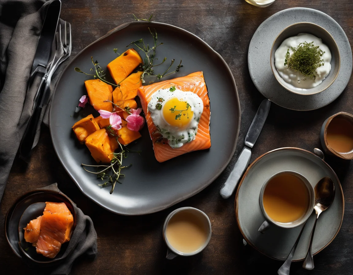 Desayuno Latino de Salmón y Papa con Perfil para Diabetes Tipo 2