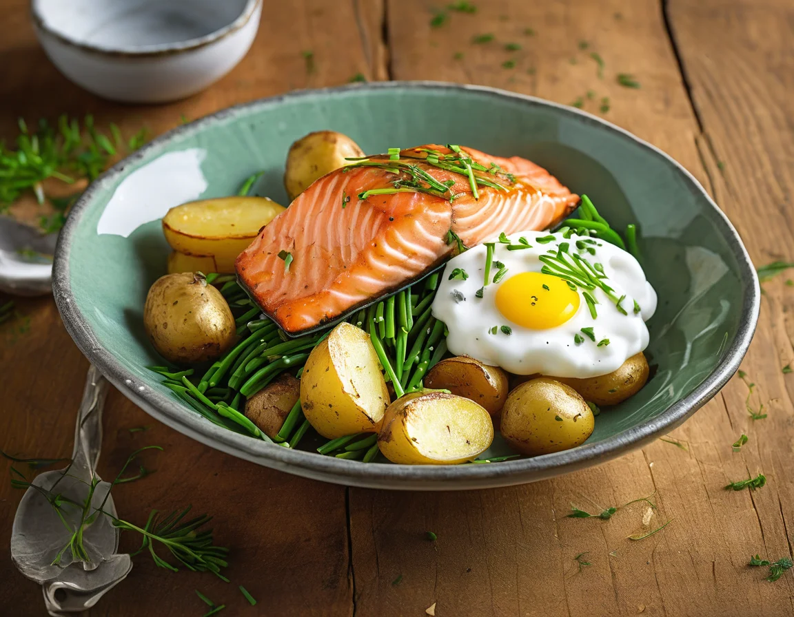 Salmon con Papas al Horno para Desayuno