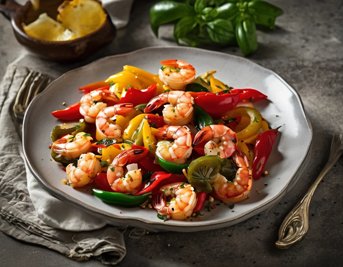 Gambas y Pimientos al Estilo Mediterráneo