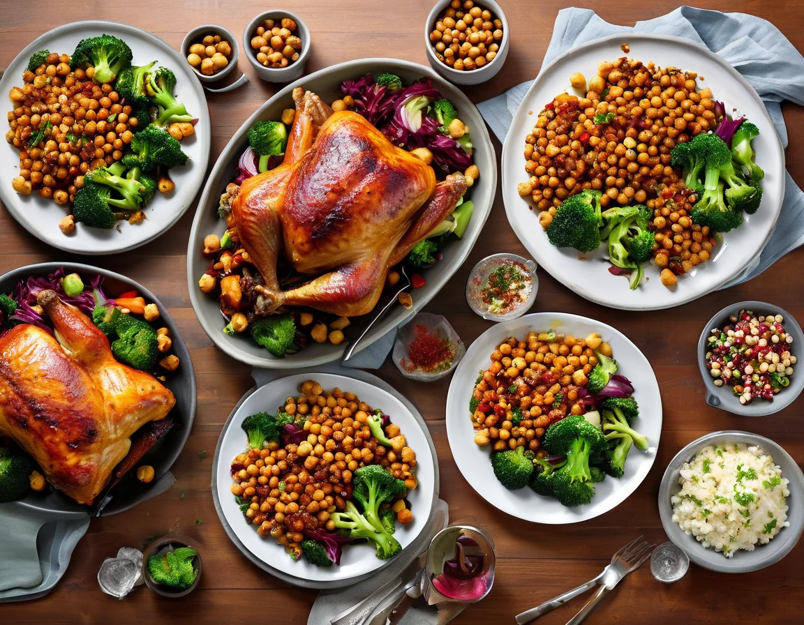 Pavo Ahumado con Arce y Medley de Garbanzos y Verduras Asadas