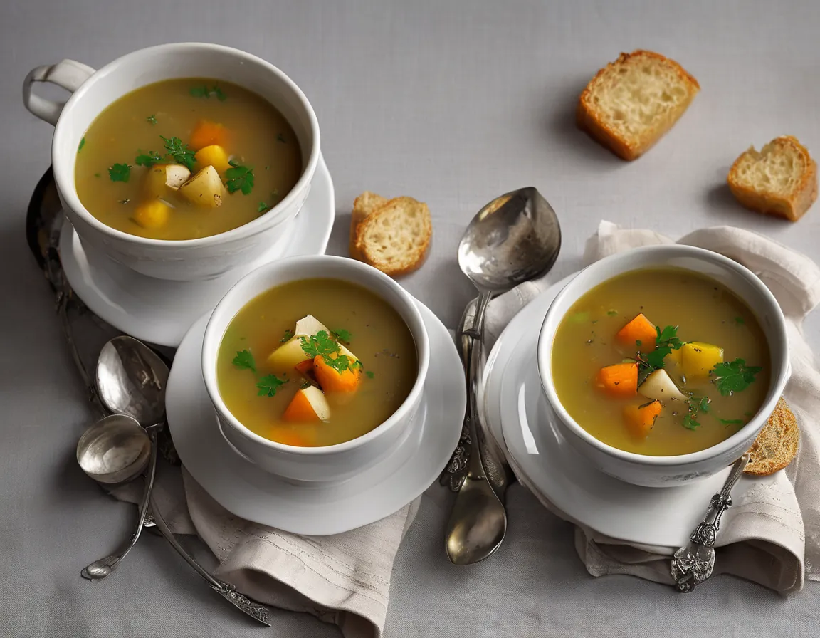 Sopa canadiense con habas y vegetales de raíz Adaptado para Constipación Crónica