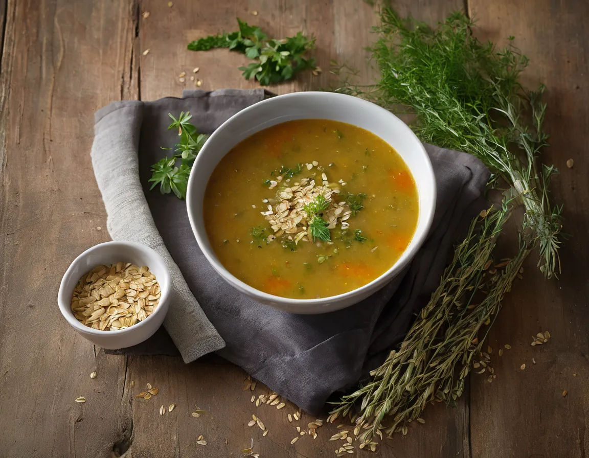 Sopa de Avena con Verduras y Hierbas Adaptado para Constipación Crónica