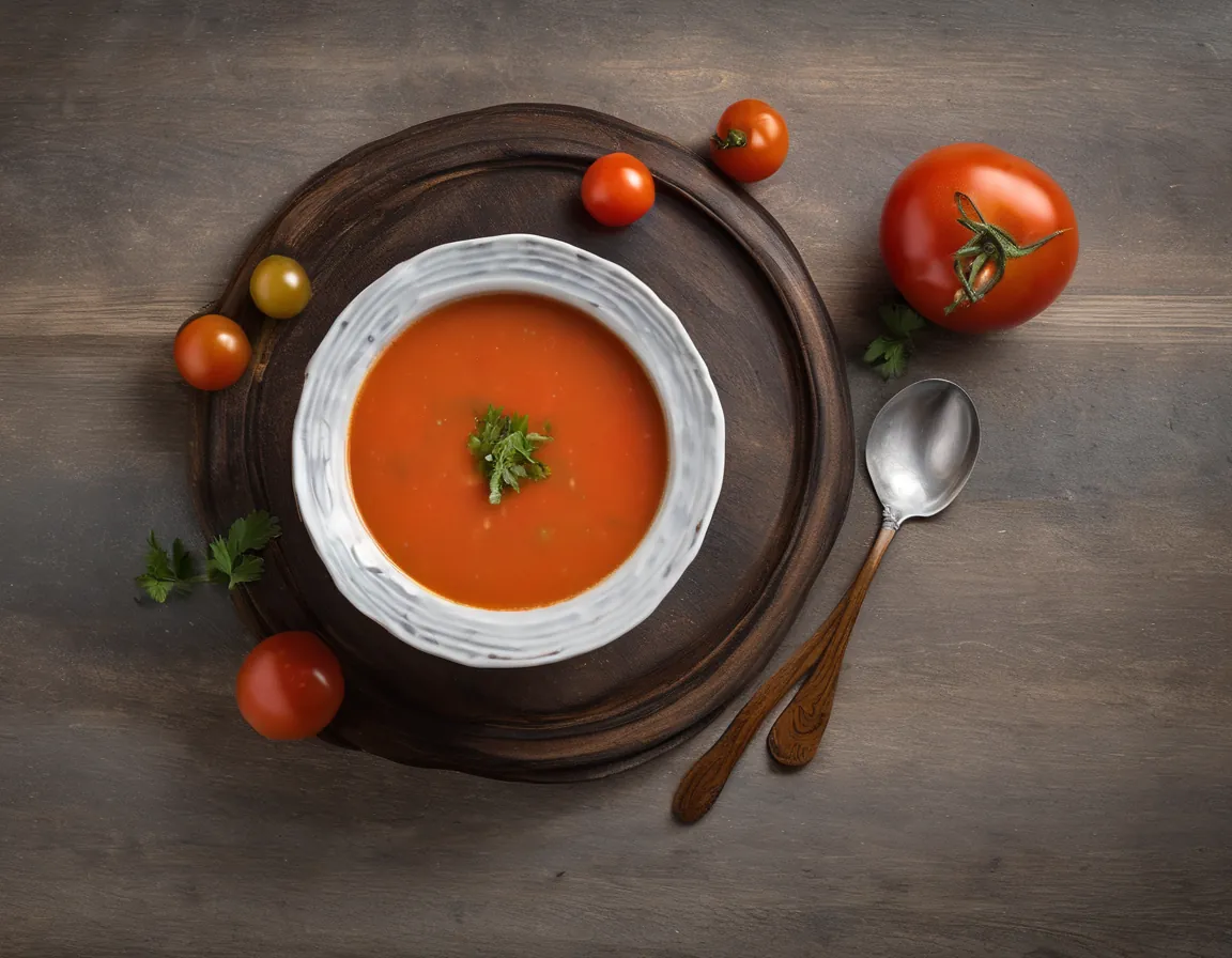 Sopa de tomate canadiense con lentejas y salmón Adaptado para Diabetes T2