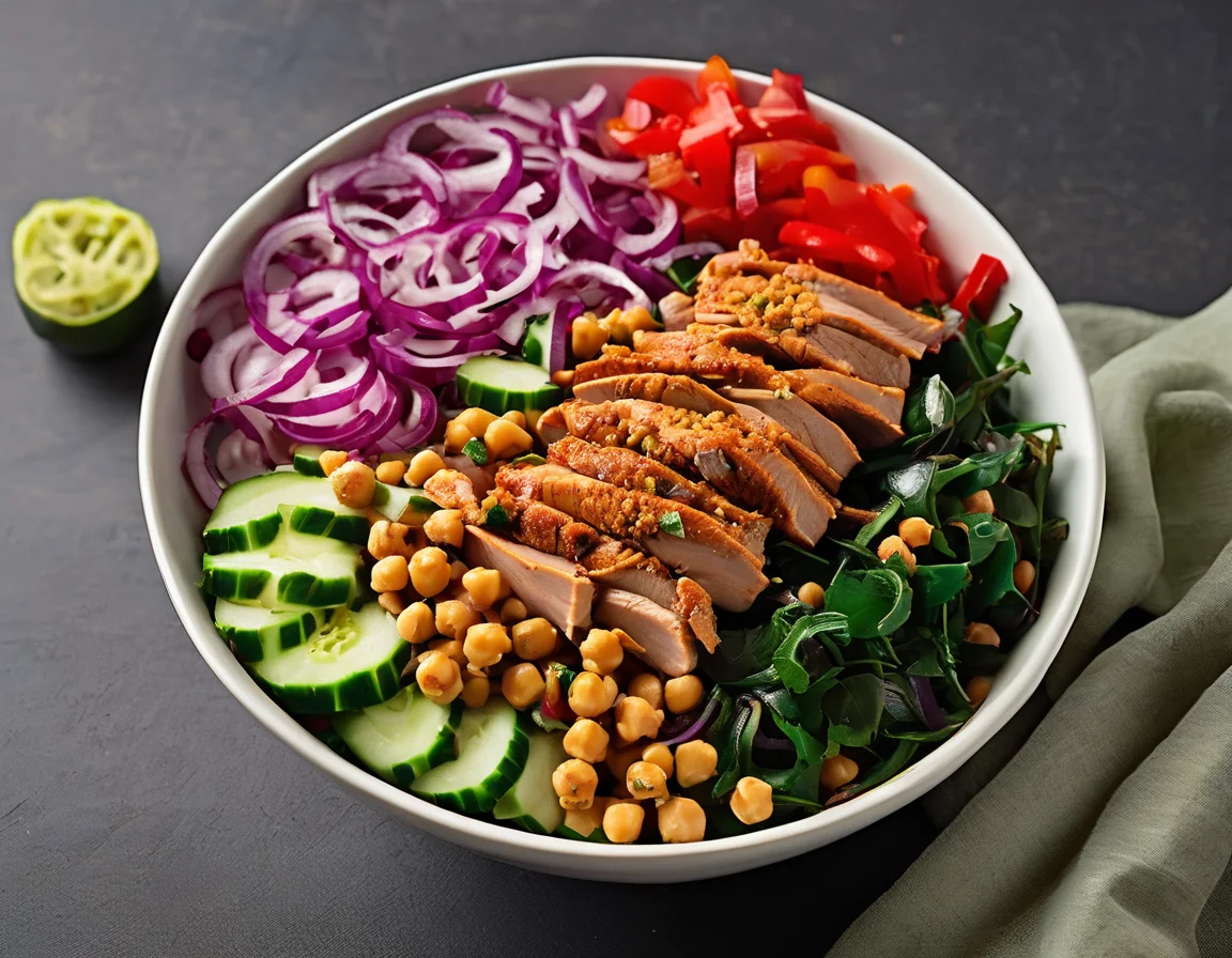Bowl de Poder de Pavo Especiado y Garbanzos