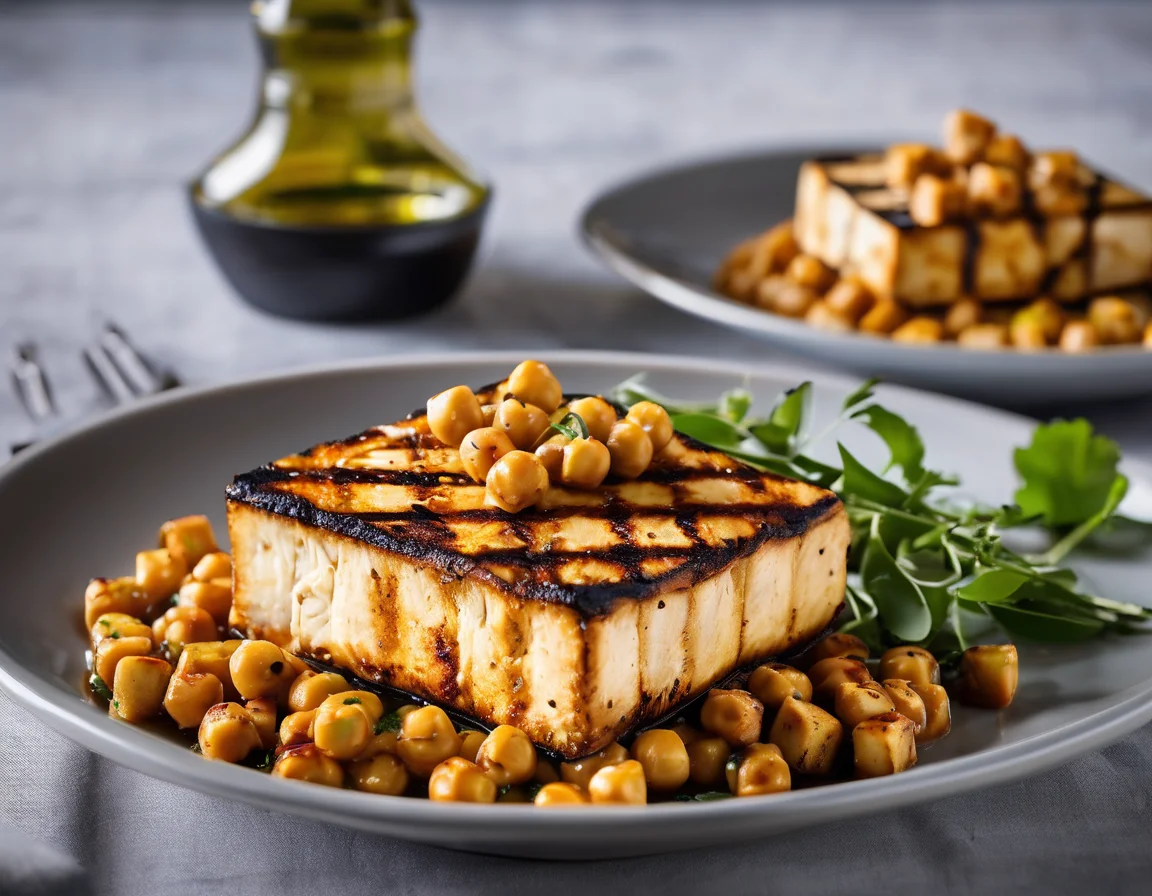 Tofu a la Plancha con Garbanzos al Estilo Andaluz
