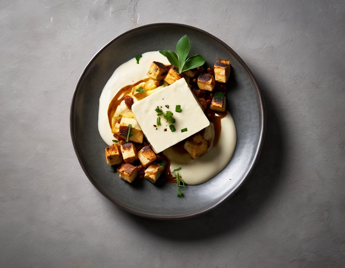 Tofu a la Provenzal con Puré de Coliflor Cremoso