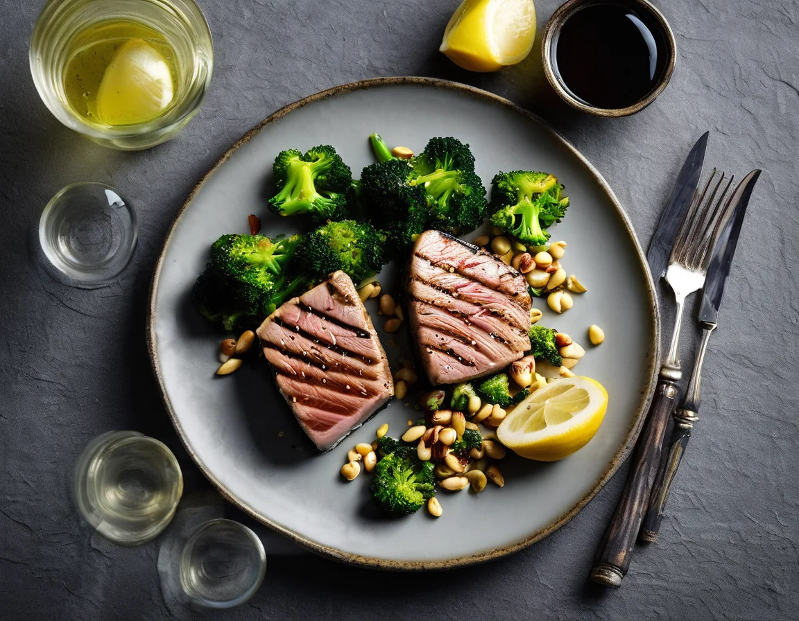 Filete de Atún con Brócoli al Limón y Hierbas