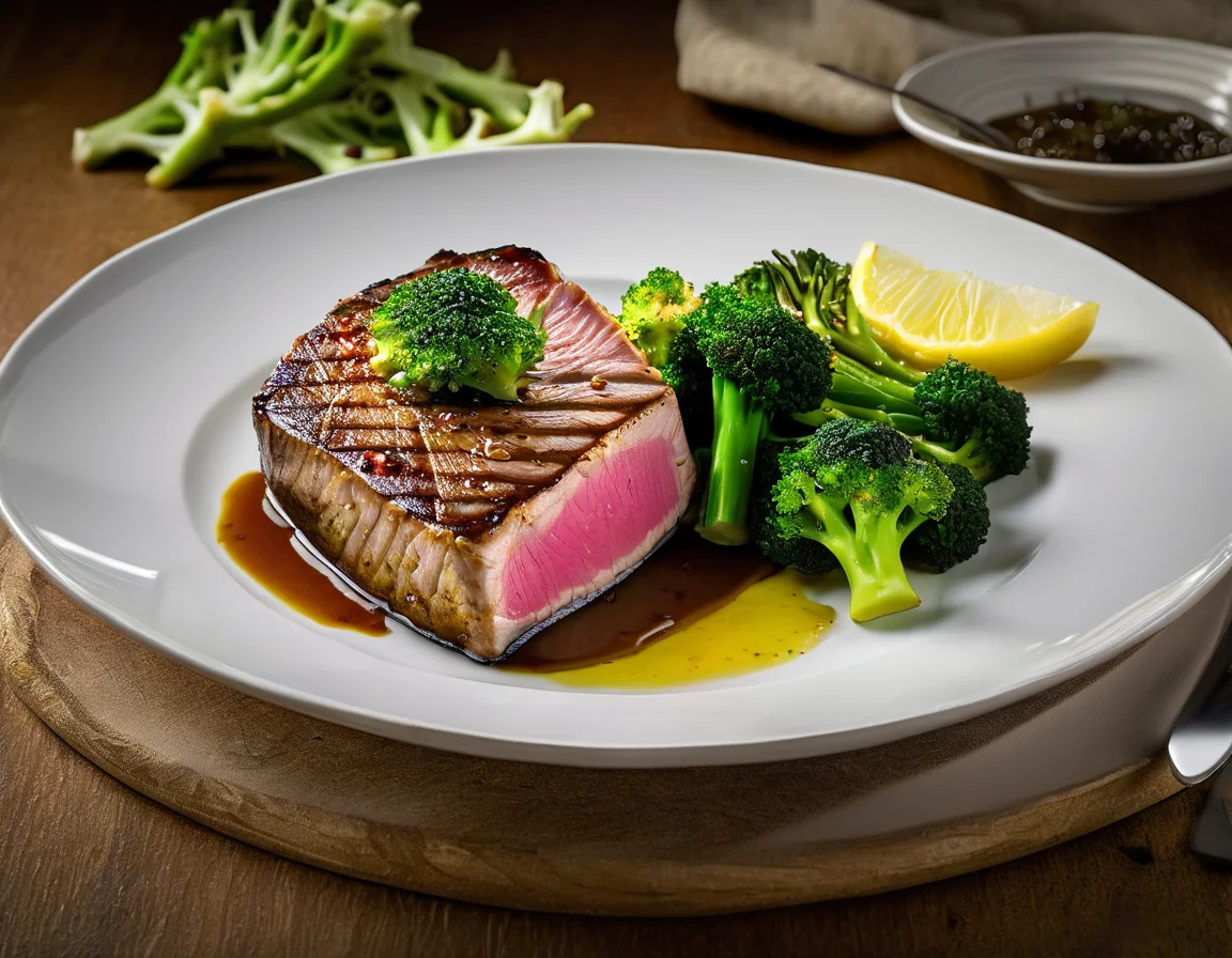 Atún a la Plancha con Brócoli al Limón y Hierbas
