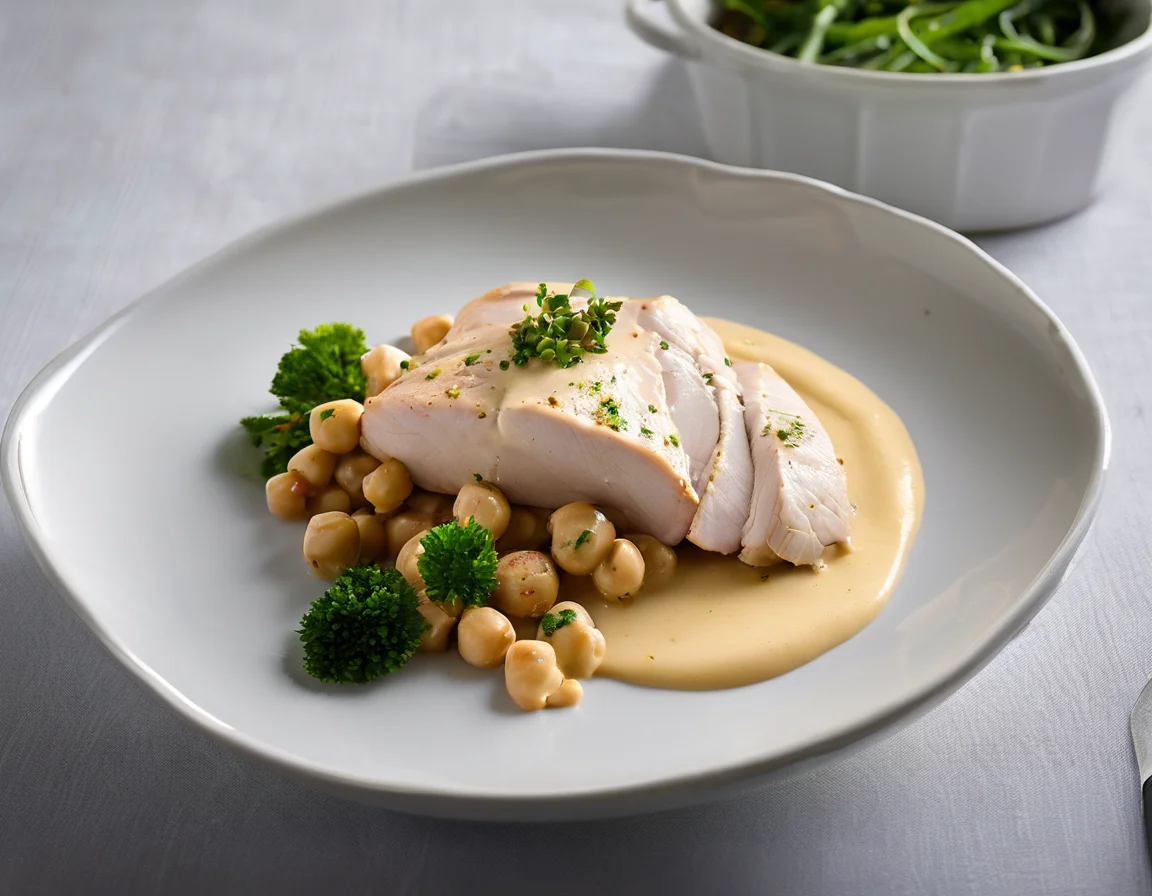 Pechuga de Pavo con Crema de Garbanzos a la Brasileña