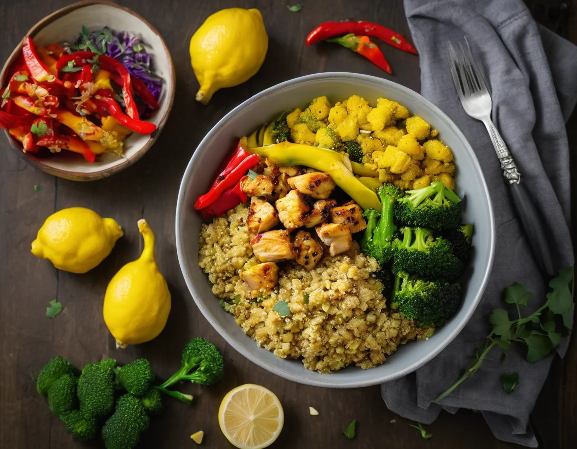 Pollo Mediterráneo con Quinoa y Salsa de Aguacate